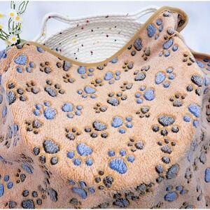 Warm Soft Fluffy Fleece Flannel Pet Cat Dog ORANGE Blanket Mat 30"x 21" SM - MED